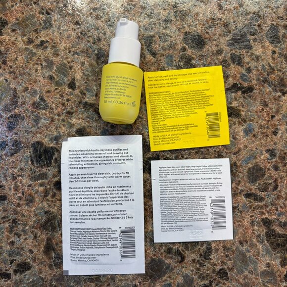 New BeautyCounter Travel Skin Care All Bright C Serum 10ml Counter+ Mask Peel - Picture 3 of 3